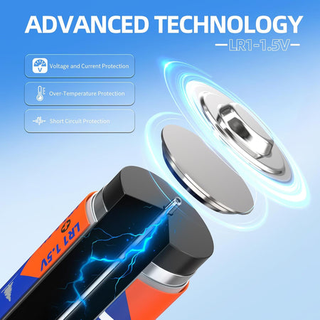 5 Counts 1.5V LR1/MN9100/E90/N Size Alkaline Batteries, Leak-Proof Batteries, High Performance and Powerful Batteries, Suitable for All Kinds of Electronic Equipment