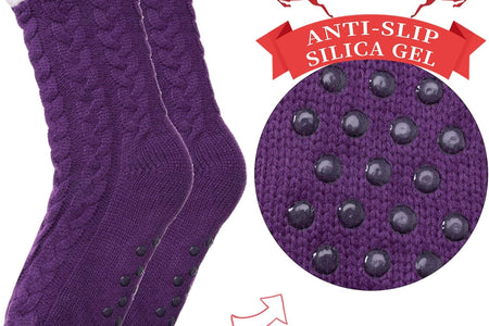 Women'S Winter Super Soft Warm Cozy Fuzzy Fleece-Lined with Grippers Slipper Socks