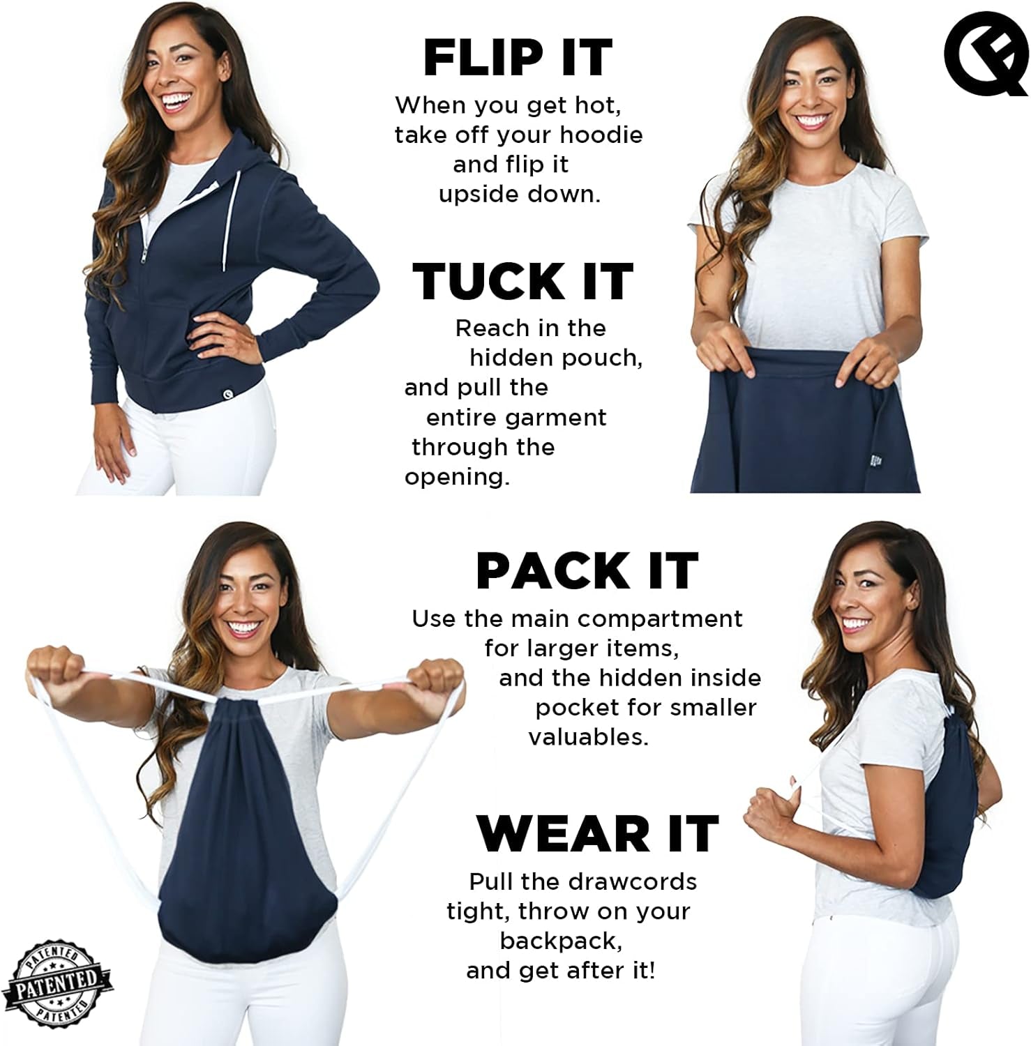 2-In-1 Reversible Backpack Hoodie (As Seen on SHARK TANK) Unisex Full-Zip Hero Hoodie Lite