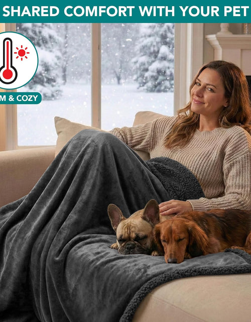 Load image into Gallery viewer, Waterproof Dog Blanket for Bed, Couch, Sofa | Waterproof Dog Bed Cover for Large Dogs, Puppies | Sherpa Fleece Pet Blanket Furniture Protector | Reversible Microfiber
