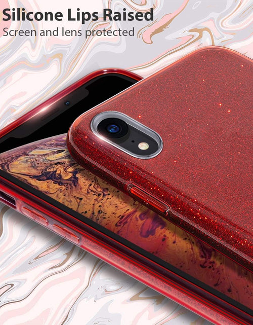 Load image into Gallery viewer, Iphone XR Case,Bling Sparkle Cute Girls Women Protective Case for Iphone XR 6.1"(Red)
