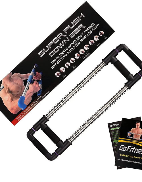 Load image into Gallery viewer, Push down Bar Machine - Chest Expander at Home Workout Equipment, Arm Exerciser Portable Spring Resistance Exercise Gym Kit for Home, Travel or Outdoors
