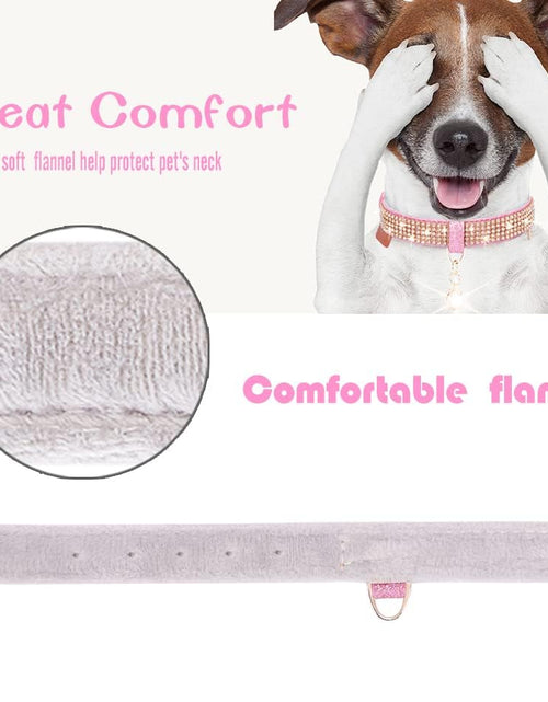 Load image into Gallery viewer, Cat Collar, Dog Collar, [Bling Rhinestones] Premium PU Leather with Pendant Adjustable Collars for Small to Medium Dog Medium Pink
