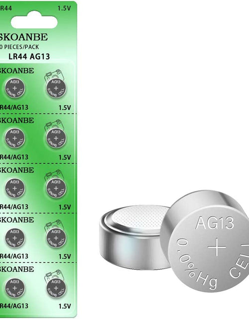 Load image into Gallery viewer, 10PCS AG13 LR44 303 A76 357 SR44 1.5V Battery Button Coin Cell Batteries
