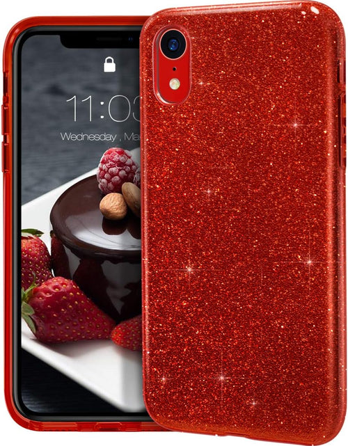 Load image into Gallery viewer, Iphone XR Case,Bling Sparkle Cute Girls Women Protective Case for Iphone XR 6.1"(Red)
