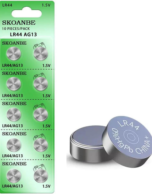 Load image into Gallery viewer, 10PCS AG13 LR44 303 A76 357 SR44 1.5V Battery Button Coin Cell Batteries
